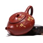 Bộ Ấm Chén Tử Sa Thạch Biều Hoa Đào Đại Hồng Bào - Image 14