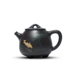 Ấm tử sa Sen Cá hắc kim sa