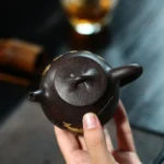 Ấm tử sa Sen Cá hắc kim sa - Image 2