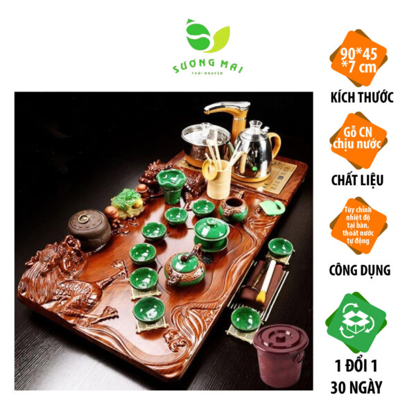 Bàn trà điện thông minh Song Long Hý Thủy