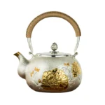 Bộ Ấm Chén Bạc Tây Thi Hoa Mẫu Đơn 11 Món, Bạc Nguyên Chất 99,99% - Image 8