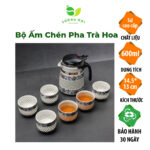 Bộ ấm chén pha trà hoa