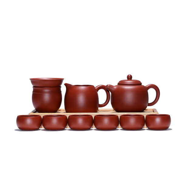 Bộ Ấm Chén Tử Sa Tây Thi Đại Hồng Bào 9 Món, Tử Sa Nguyên Khoáng, Thủ Công 280ml