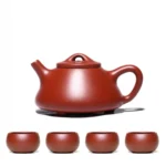 Bộ Ấm Tử Sa Thạch Biều Cảnh Chu 240ml + 4 Chén