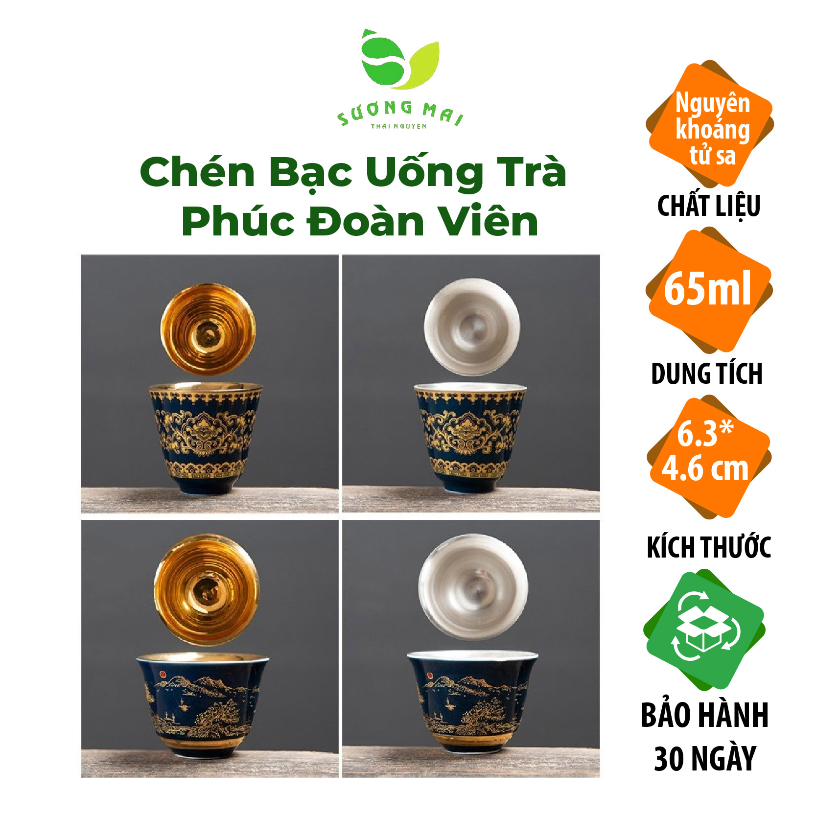 chen-bac-uong-tra-phuc-doan-vien-01.jpg Chén bạc uống trà Phúc Đoàn Viên - Image 1