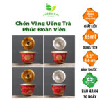 Chén vàng uống trà Phúc Đoàn Viên