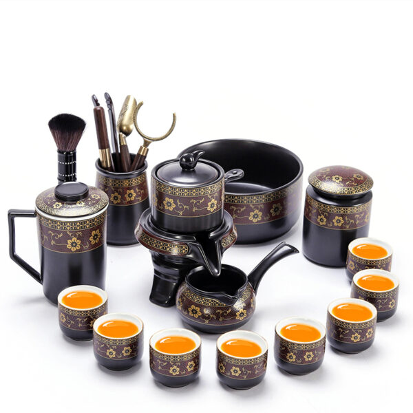 Bộ Ấm Chén Pha Trà Cối Xay SM012 Hoa Cẩm Đỏ