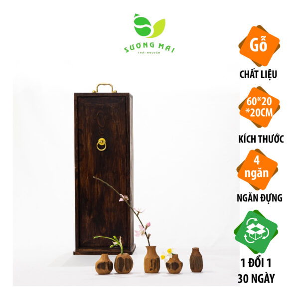 Hộp gỗ đựng trà cụ Nhật Bản