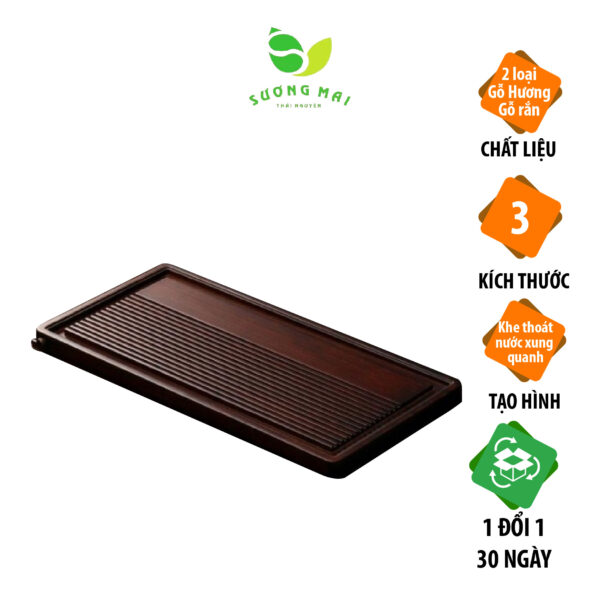 Khay Trà Gỗ Thoát Nước Tự Động