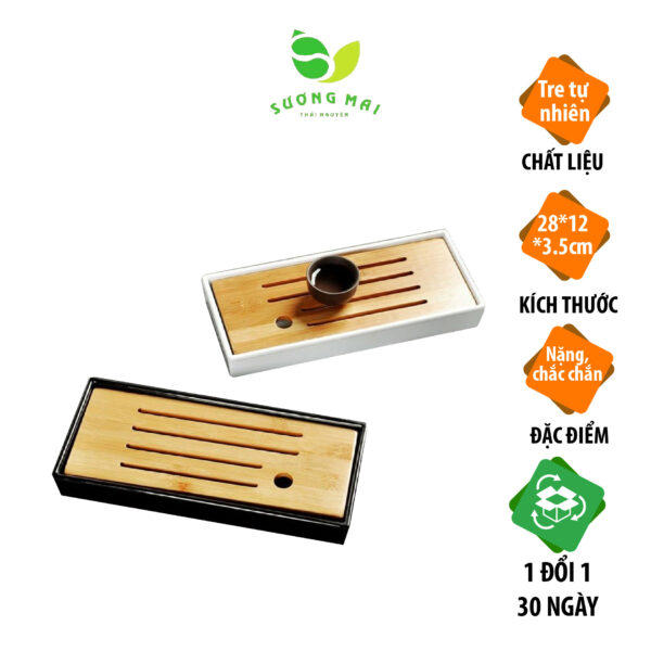 Khay Trà Độc Ẩm Đế Nhựa và Đế Tre