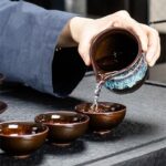 Bộ ấm chén pha trà men hỏa biến – Ấm tròn dẹt - Image 10
