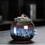 Bộ ấm chén pha trà men hỏa biến – Ấm tròn dẹt - Image 13