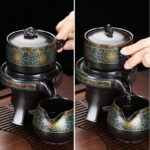 Bộ Ấm Chén Pha Trà Cối Xay SM007 Xanh Lòng Đen - Image 8