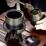 Bộ Ấm Chén Pha Trà Cối Xay SM007 Xanh Lòng Đen - Image 12