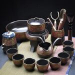 Bộ ấm chén pha trà cối xay SM008 đỏ lòng đen - Image 2