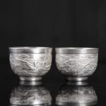 Bộ ấm chén bạc pha trà Tây Thi Long Phụng - Image 6