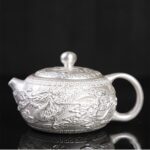 Bộ ấm chén bạc pha trà Tây Thi Long Phụng - Image 7