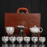 Bộ ấm chén bạc pha trà Tây Thi Long Phụng - Image 9