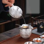 Bộ ấm chén bạc pha trà Tây Thi Long Phụng - Image 10