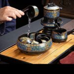 Bộ Ấm Chén Pha Trà Cối Xay SM003 Xanh Đen Vàng - Image 2