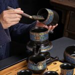 Bộ Ấm Chén Pha Trà Cối Xay SM003 Xanh Đen Vàng - Image 3