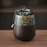 Bộ Ấm Chén Pha Trà Cối Xay SM003 Xanh Đen Vàng - Image 7