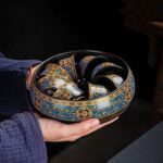 Bộ Ấm Chén Pha Trà Cối Xay SM003 Xanh Đen Vàng - Image 8