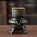 Bộ Ấm Chén Pha Trà Cối Xay SM003 Xanh Đen Vàng - Image 10