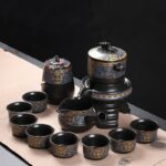 Bộ Ấm Chén Pha Trà Cối Xay SM003 Xanh Đen Vàng - Image 13