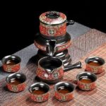 Bộ Ấm Chén Pha Trà Cối Xay SM002 Đỏ Đen Vàng - Image 10