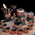 Bộ Ấm Chén Pha Trà Cối Xay SM002 Đỏ Đen Vàng - Image 12