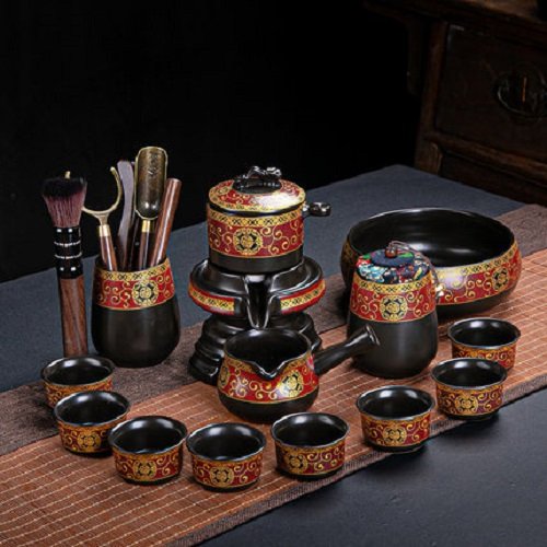 z2518189200553_8a959b2772730d15909e6958aeeefd25.jpg Bộ Ấm Chén Pha Trà Cối Xay SM002 Đỏ Đen Vàng - Image 1