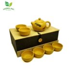 Bộ Ấm Chén Tây Thi Đoàn Nê Sen Cá, Đoàn Nê Nguyên Khoáng, Thủ Công 220ml