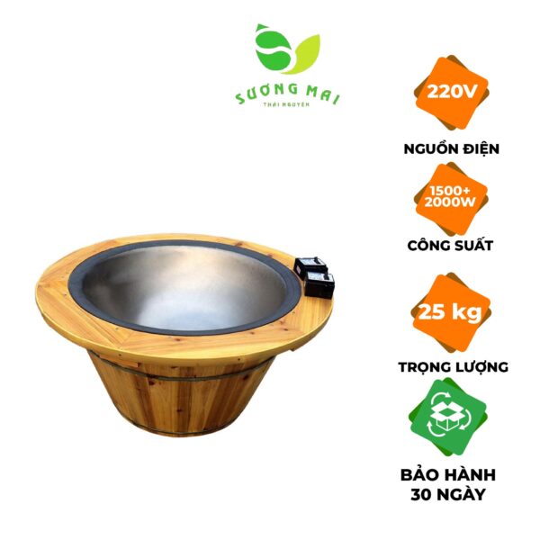 Chảo Sao Chè Điện Cao Cấp Đường Kính 79cm, 2 Nguồn Điện 3500W