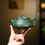 Ấm Thạch Biều Cảnh Trấn Như Ý Nguyên Khoáng Lục Sa Dân Quốc, Thủ Công 350ml - Image 4