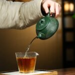 Ấm Thạch Biều Cảnh Trấn Như Ý Nguyên Khoáng Lục Sa Dân Quốc, Thủ Công 350ml - Image 5