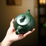 Ấm Thạch Biều Cảnh Trấn Như Ý Nguyên Khoáng Lục Sa Dân Quốc, Thủ Công 350ml