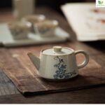 Bộ Ấm Chén Gốm Nhật Hoa Xám Mùa Thu 9 Món - Image 3