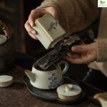 Bộ Ấm Chén Gốm Nhật Hoa Xám Mùa Thu 9 Món - Image 6