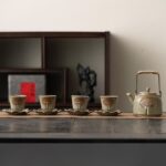 Bộ Ấm Chén Gốm Cao Cấp Hoa Sen Đá Tráng Bạc 300ml - Image 2