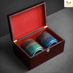 Set Hộp Đựng Trà Lọ Sứ Tròn, Hộp Da và Hộp Gỗ - Image 3