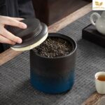 Set Hộp Đựng Trà Lọ Sứ Tròn, Hộp Da và Hộp Gỗ - Image 9