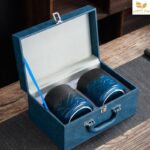 Set Hộp Đựng Trà Lọ Sứ Tròn, Hộp Da và Hộp Gỗ - Image 7