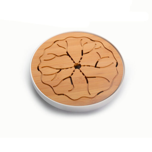 Thuyền Trà Tròn Mặt Gỗ