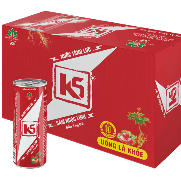 Thực Phẩm Bổ Sung Nước Tăng Lực Sâm Ngọc Linh K5 Dâu Tây Đỏ