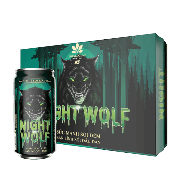[Thùng/24Lon]Nước tăng lực Night Wolf vị nguyên bản 245ml